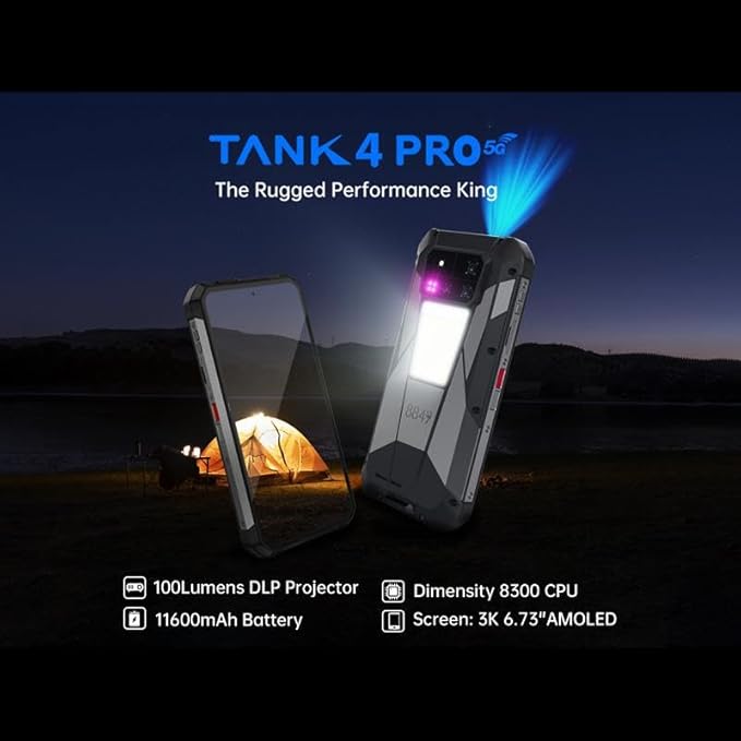 Unihert.z Tank 4 Pro Projector Rugged Phone