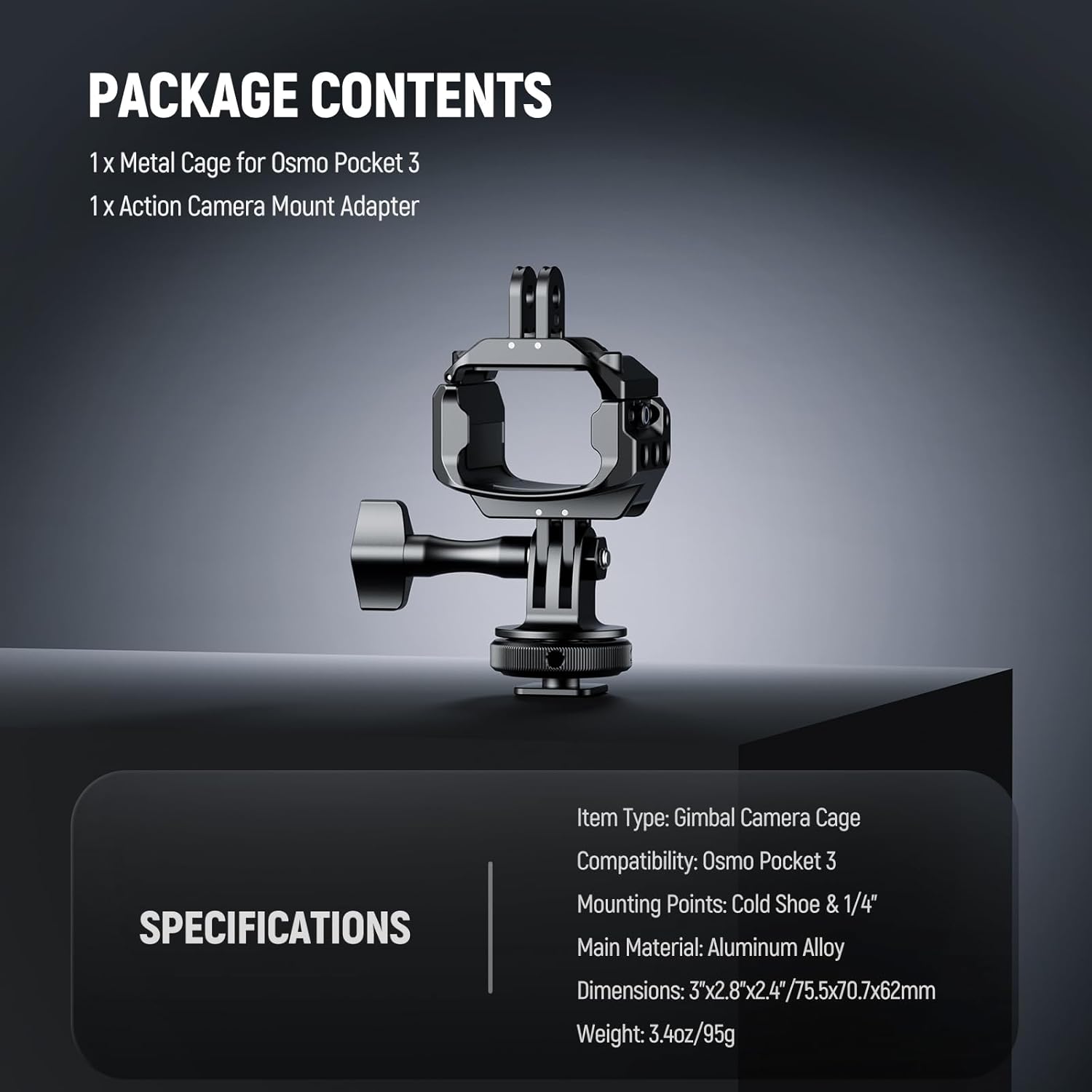 Video Recording Rig with Action Camera Extension Adapter