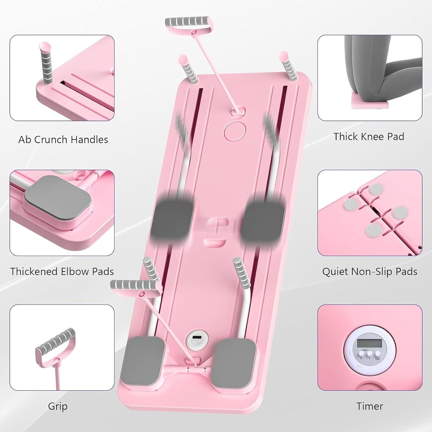 7 in 1 Pilates Board,Portable Reformer Abdominal Plate