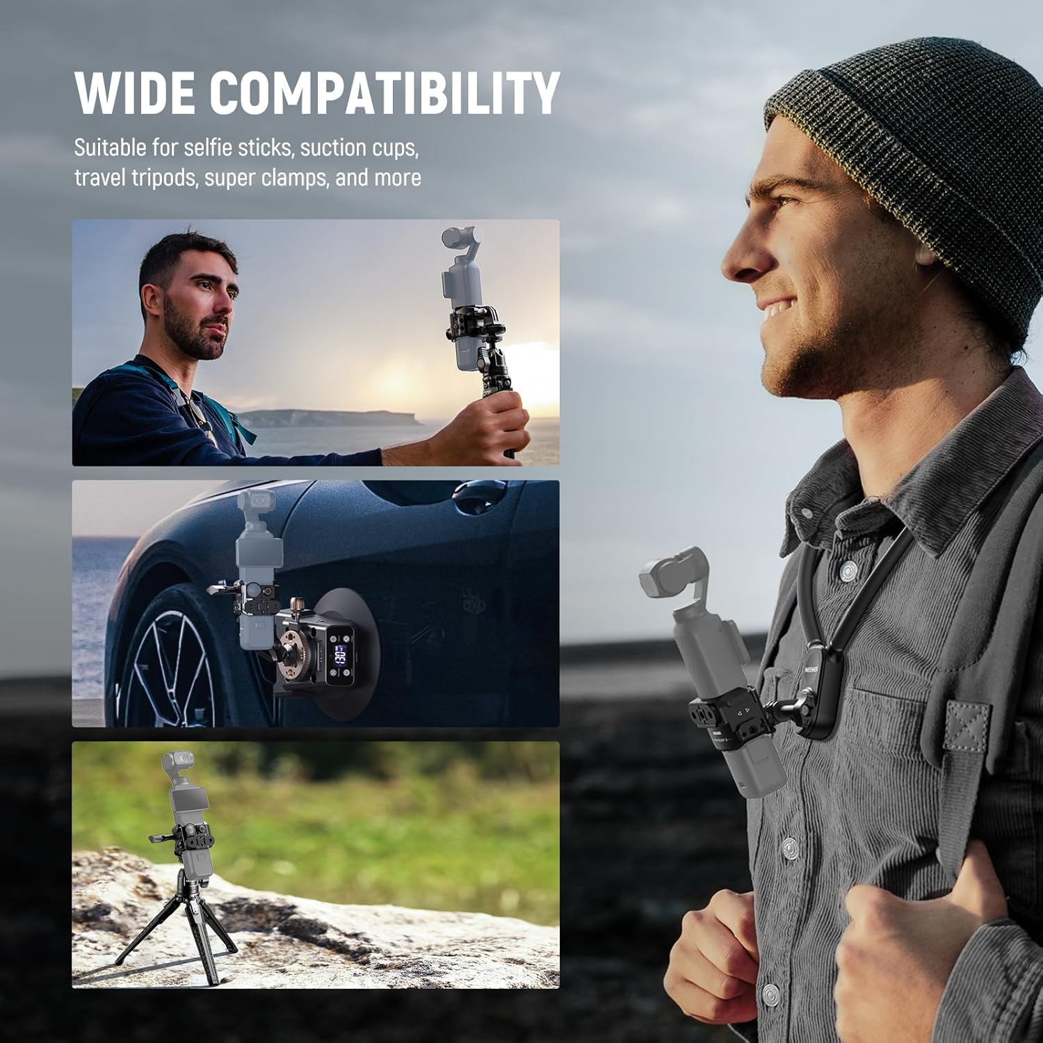 Video Recording Rig with Action Camera Extension Adapter