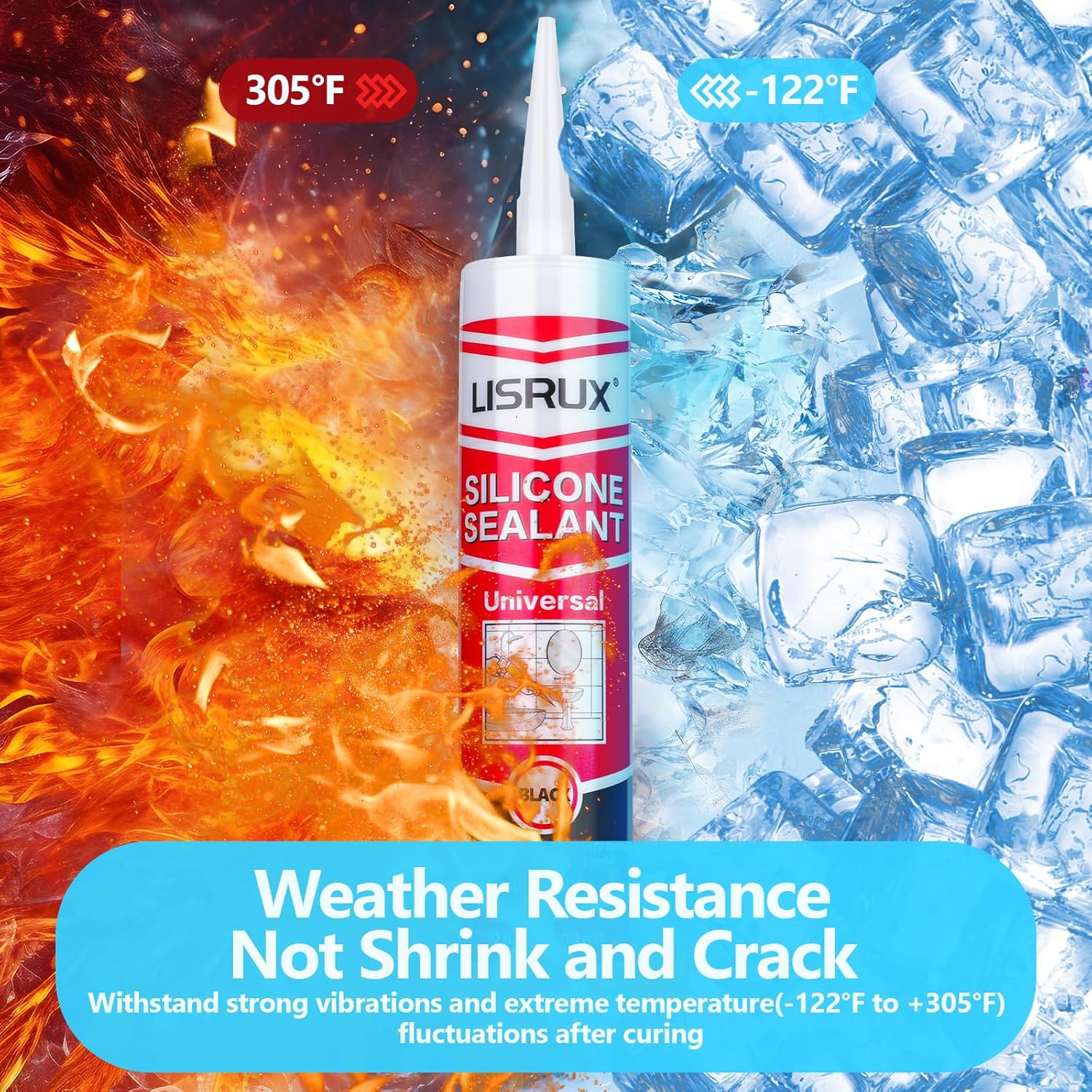 Black RTV Advanced Silicone Sealant & Caulk