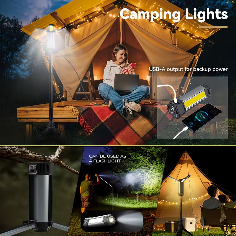 LED Work Light with Tripod, 6000mAh Rechargeable Flashlight